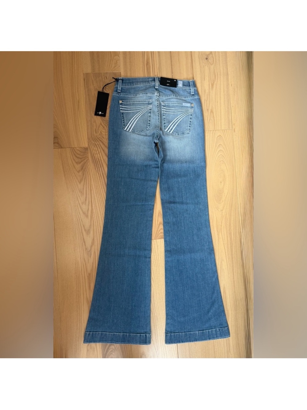 7 For All Mankind Dojo Original Jeans Women's Flare Leg Trouser NWT Size 25 - Picture 5 of 9